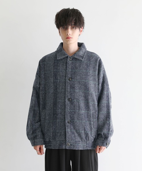ASTRONOMY(アストロノミー)の「Buyer's Select/ビッグシルエットツイードコーチジャケット(ブルゾン・メンズ・ネイビー/ベージュ・L/M)」の18枚目の写真
