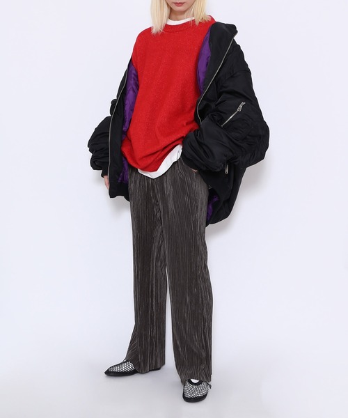 PUNYUS（プニュズ）の「クリスタルプリーツフレアパンツ（その他パンツ・レディース・ダークグリーン/ダークグレー/ブラック・1/4/3/2）」の21枚目の写真