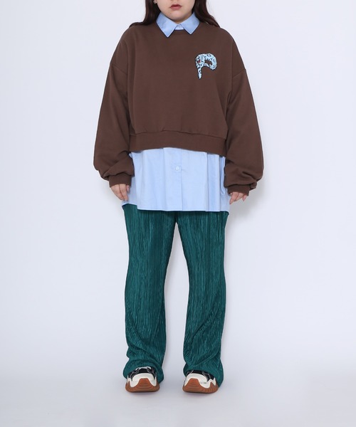 PUNYUS（プニュズ）の「クリスタルプリーツフレアパンツ（その他パンツ・レディース・ダークグリーン/ダークグレー/ブラック・1/4/3/2）」の8枚目の写真