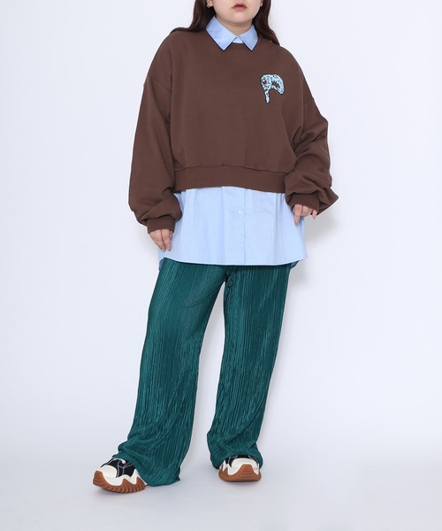 PUNYUS（プニュズ）の「クリスタルプリーツフレアパンツ（その他パンツ・レディース・ダークグリーン/ダークグレー/ブラック・1/4/3/2）」の10枚目の写真