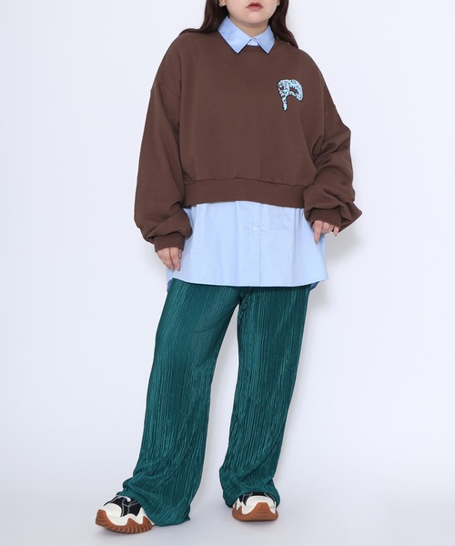 PUNYUS（プニュズ）の「クリスタルプリーツフレアパンツ（その他パンツ・レディース・ダークグリーン/ダークグレー/ブラック・1/4/3/2）」の14枚目の写真