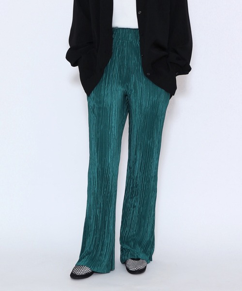 PUNYUS（プニュズ）の「クリスタルプリーツフレアパンツ（その他パンツ・レディース・ダークグリーン/ダークグレー/ブラック・1/4/3/2）」の13枚目の写真