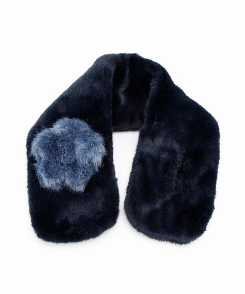 Casselini（キャセリーニ）の「Casselini(キャセリーニ)モチーフファーティペット（マフラー・レディース・ネイビー/ベージュ/ピンク/ブラウン/ミント/ブルー・FREE）」の13枚目の写真