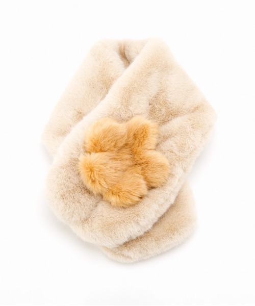 Casselini（キャセリーニ）の「Casselini(キャセリーニ)モチーフファーティペット（マフラー・レディース・ネイビー/ベージュ/ピンク/ブラウン/ミント/ブルー・FREE）」の10枚目の写真