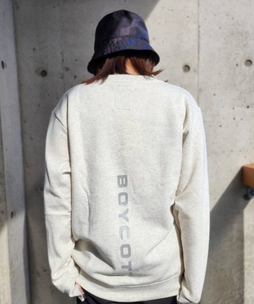 BOYCOTT(ボイコット)の「【BOYCOTT:ボイコット】バックロゴトレーナー/10oz(オンス)裏起毛ヘビーウェイトスウェット(スウェット・メンズ・ブラック/ライトグレー/ネイビー/グレー・MEDIUM/X-LARGE/LARGE)」の8枚目の写真