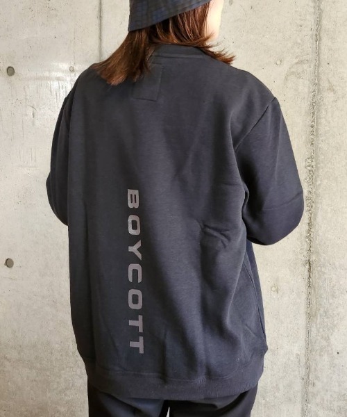 BOYCOTT(ボイコット)の「【BOYCOTT:ボイコット】バックロゴトレーナー/10oz(オンス)裏起毛ヘビーウェイトスウェット(スウェット・メンズ・ブラック/ライトグレー/ネイビー/グレー・MEDIUM/X-LARGE/LARGE)」の5枚目の写真