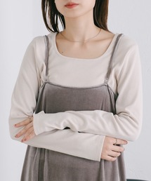 Kastane | 袖ボタンリブロンTEE(Tシャツ/カットソー)