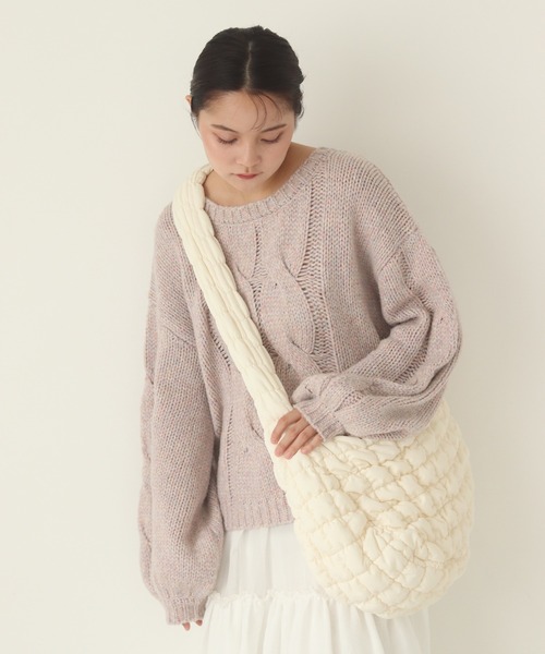 muguet（ミュゲ）の「cable prima knit（ニット/セーター・レディース・パープル系その他/ベビーピンク・FREE）」の8枚目の写真