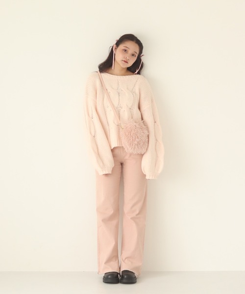 muguet（ミュゲ）の「cable prima knit（ニット/セーター・レディース・パープル系その他/ベビーピンク・FREE）」の12枚目の写真