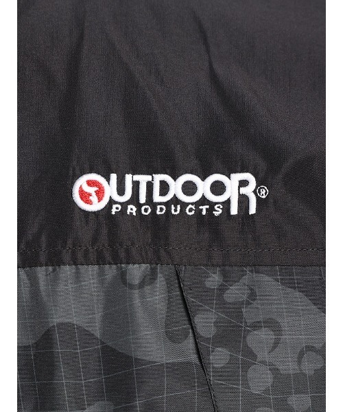 OUTDOOR PRODUCTS(アウトドアプロダクツ)の「裏メッシュ 迷彩切り替え パーカー(ナイロンジャケット・メンズ・カーキ/ブラック・M/L/LL)」の3枚目の写真