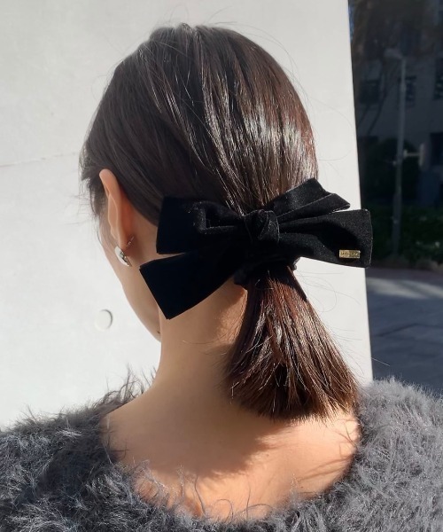 E&C closet…（イーアンドシークローゼット）の「ビックベロアリボンヘアゴム（ヘアゴム・レディース・ブラック・FREE）」の15枚目の写真