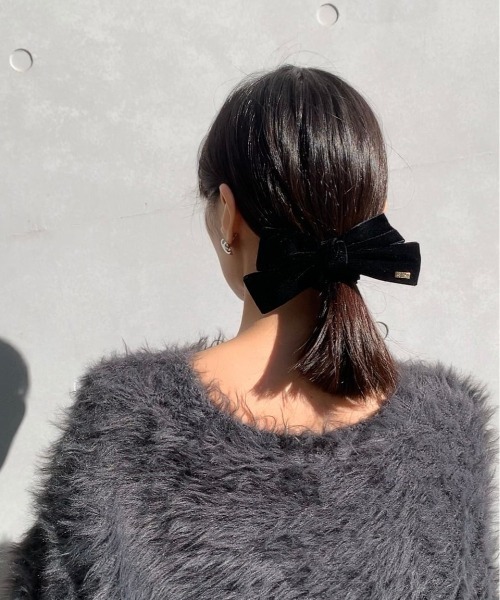 E&C closet…（イーアンドシークローゼット）の「ビックベロアリボンヘアゴム（ヘアゴム・レディース・ブラック・FREE）」の16枚目の写真
