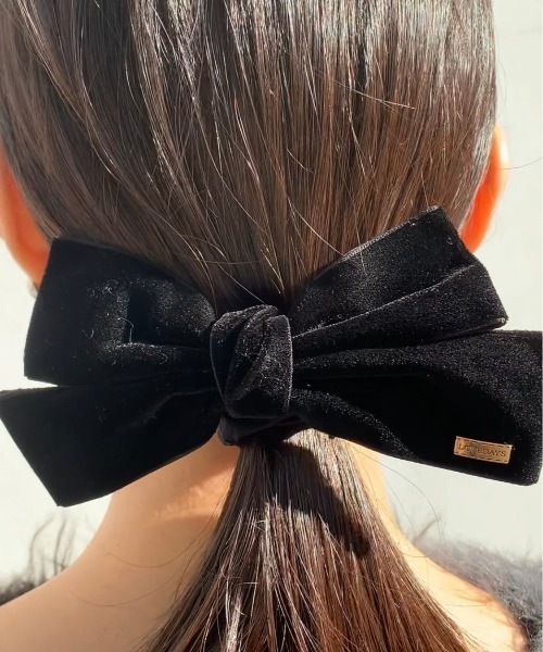 E&C closet…（イーアンドシークローゼット）の「ビックベロアリボンヘアゴム（ヘアゴム・レディース・ブラック・FREE）」の18枚目の写真