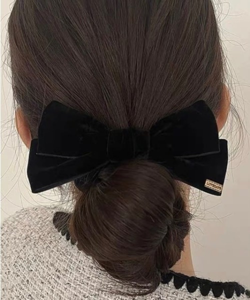 E&C closet…（イーアンドシークローゼット）の「ビックベロアリボンヘアゴム（ヘアゴム・レディース・ブラック・FREE）」の11枚目の写真