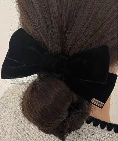 E&C closet…（イーアンドシークローゼット）の「ビックベロアリボンヘアゴム（ヘアゴム・レディース・ブラック・FREE）」の12枚目の写真
