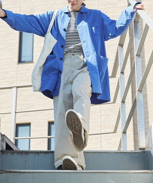 PAR ICI（パーリッシィ）の「ラチネ ミドル丈コート（その他アウター・レディース・ベージュ/ブルー・FREE）」の8枚目の写真