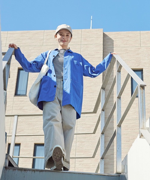 PAR ICI（パーリッシィ）の「ラチネ ミドル丈コート（その他アウター・レディース・ベージュ/ブルー・FREE）」の6枚目の写真