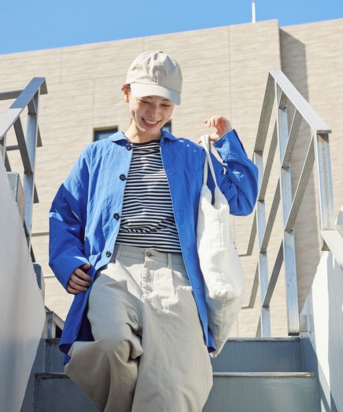 PAR ICI（パーリッシィ）の「ラチネ ミドル丈コート（その他アウター・レディース・ベージュ/ブルー・FREE）」の9枚目の写真