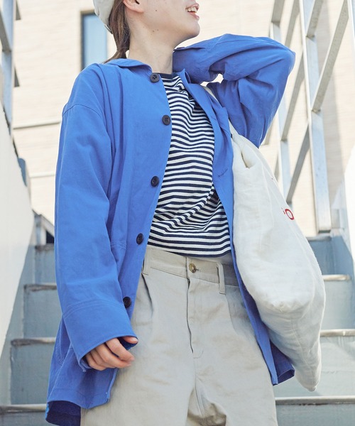 PAR ICI（パーリッシィ）の「ラチネ ミドル丈コート（その他アウター・レディース・ベージュ/ブルー・FREE）」の10枚目の写真