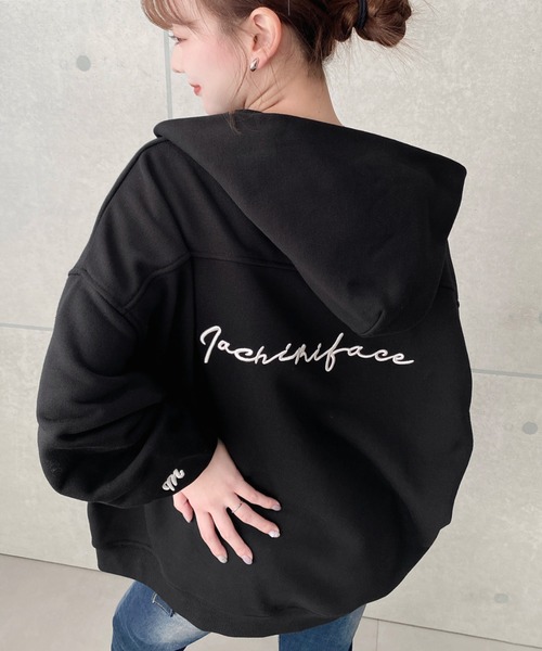 セール】TC裏毛袖ワンポイントバック刺繍ジップアップパーカー