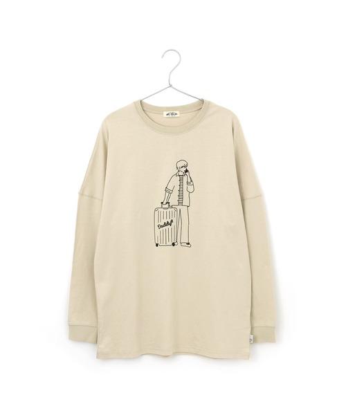 MAKE YOUR DAY(メイクユアデイ)の「おでかけファミリー長袖Tシャツ■パパサイズ(Tシャツ/カットソー・メンズ・ブラック/ベージュ/オフホワイト・M/L)」の3枚目の写真