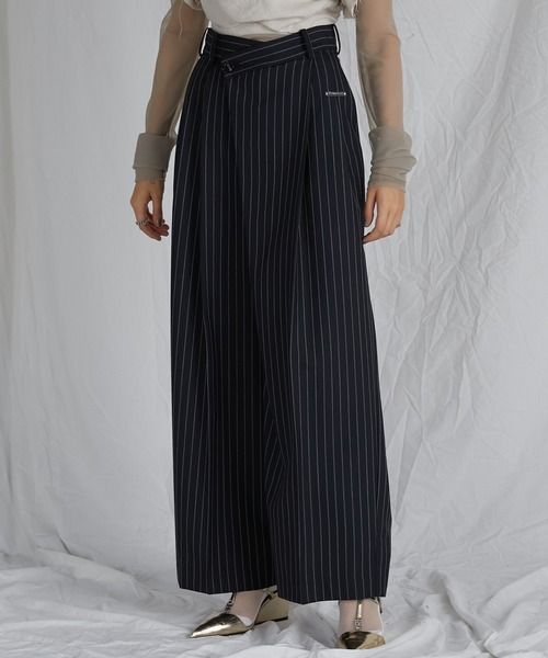 PRANK PROJECT(プランクプロジェクト)の「モヘアウールアシメタックパンツ / Mohair Wool Asymmetry Tack Pants(スラックス・レディース・ネイビー/グレー・38/36)」の14枚目の写真