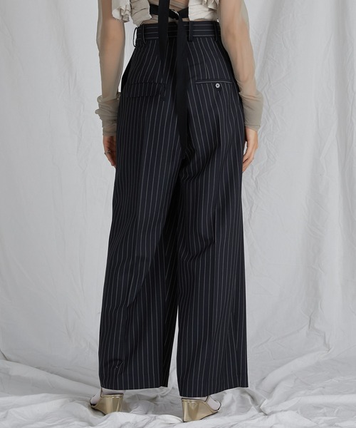 PRANK PROJECT(プランクプロジェクト)の「モヘアウールアシメタックパンツ / Mohair Wool Asymmetry Tack Pants(スラックス・レディース・ネイビー/グレー・38/36)」の16枚目の写真