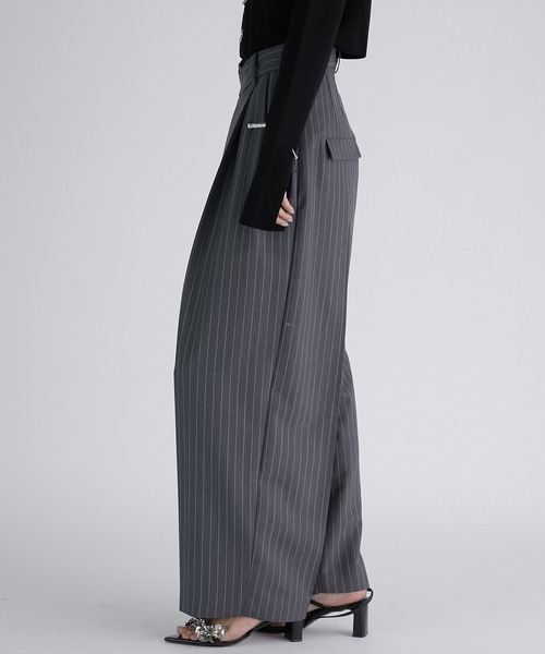 PRANK PROJECT(プランクプロジェクト)の「モヘアウールアシメタックパンツ / Mohair Wool Asymmetry Tack Pants(スラックス・レディース・ネイビー/グレー・38/36)」の11枚目の写真