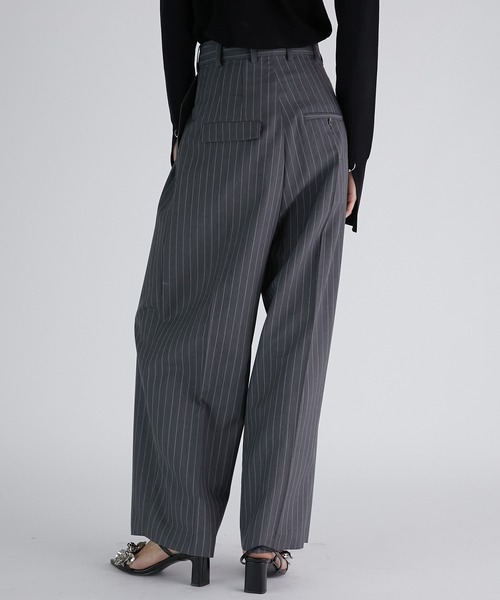 PRANK PROJECT(プランクプロジェクト)の「モヘアウールアシメタックパンツ / Mohair Wool Asymmetry Tack Pants(スラックス・レディース・ネイビー/グレー・38/36)」の12枚目の写真