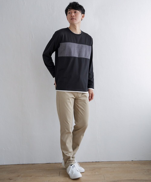 ikka(イッカ)の「ミニ裏毛切り替えロンT(Tシャツ/カットソー・メンズ・ホワイト/ライトグレー/ブラック・XL/M/S/L)」の8枚目の写真
