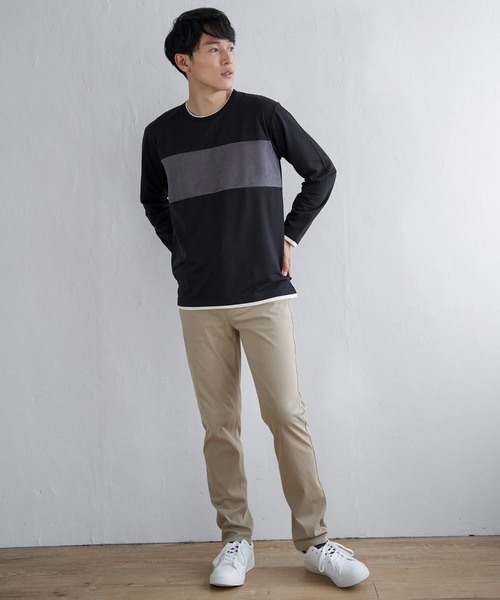 ikka(イッカ)の「ミニ裏毛切り替えロンT(Tシャツ/カットソー・メンズ・ホワイト/ライトグレー/ブラック・XL/M/S/L)」の13枚目の写真