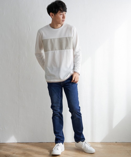 ikka(イッカ)の「ミニ裏毛切り替えロンT(Tシャツ/カットソー・メンズ・ホワイト/ライトグレー/ブラック・XL/M/S/L)」の11枚目の写真