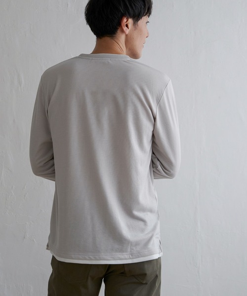 ikka(イッカ)の「ミニ裏毛切り替えロンT(Tシャツ/カットソー・メンズ・ホワイト/ライトグレー/ブラック・XL/M/S/L)」の12枚目の写真