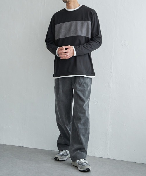 ikka(イッカ)の「ミニ裏毛切り替えロンT(Tシャツ/カットソー・メンズ・ホワイト/ライトグレー/ブラック・XL/M/S/L)」の17枚目の写真
