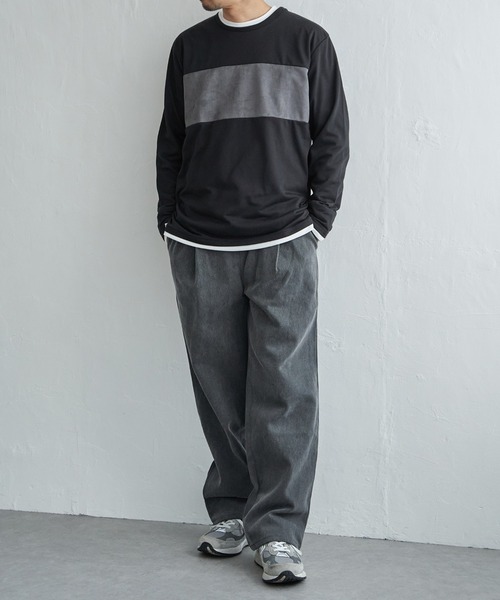 ikka(イッカ)の「ミニ裏毛切り替えロンT(Tシャツ/カットソー・メンズ・ホワイト/ライトグレー/ブラック・XL/M/S/L)」の18枚目の写真