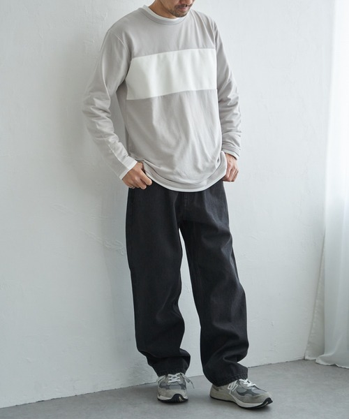 ikka(イッカ)の「ミニ裏毛切り替えロンT(Tシャツ/カットソー・メンズ・ホワイト/ライトグレー/ブラック・XL/M/S/L)」の21枚目の写真