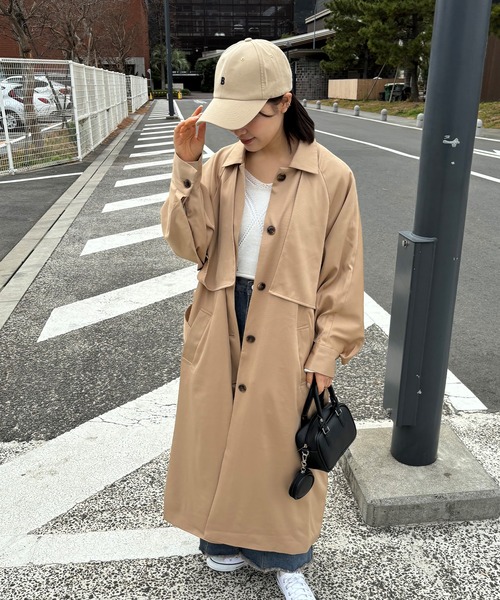 ISOOK（アイスー）の「【ISOOK / アイスー】ケープデザインステンカラーコート / 春アウター トレンチコート ケープコート きれいめ オケージョン 入学式 結婚式 ロング ベルト ZOZOTOWN限定（トレンチコート・レディース・アイボリー/ベージュ・FREE）」の20枚目の写真