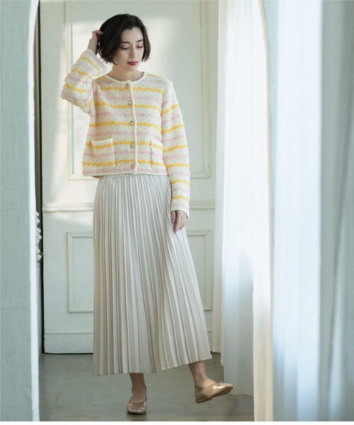 OPAQUE.CLIP（オペークドットクリップ）の「◆シャンブレープリーツスカート【洗濯機洗い可】（スカート・レディース・ライトベージュ/オフホワイト/チャコールグレー/ライトグレー・38/40/42）」の20枚目の写真