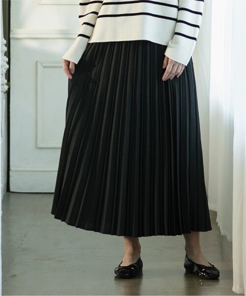 OPAQUE.CLIP（オペークドットクリップ）の「◆シャンブレープリーツスカート【洗濯機洗い可】（スカート・レディース・ライトベージュ/オフホワイト/チャコールグレー/ライトグレー・38/40/42）」の10枚目の写真