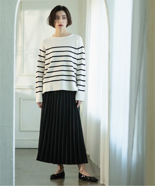 OPAQUE.CLIP（オペークドットクリップ）の「◆シャンブレープリーツスカート【洗濯機洗い可】（スカート・レディース・ライトベージュ/オフホワイト/チャコールグレー/ライトグレー・38/40/42）」の11枚目の写真