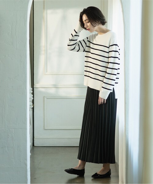 OPAQUE.CLIP（オペークドットクリップ）の「◆シャンブレープリーツスカート【洗濯機洗い可】（スカート・レディース・ライトベージュ/オフホワイト/チャコールグレー/ライトグレー・38/40/42）」の13枚目の写真