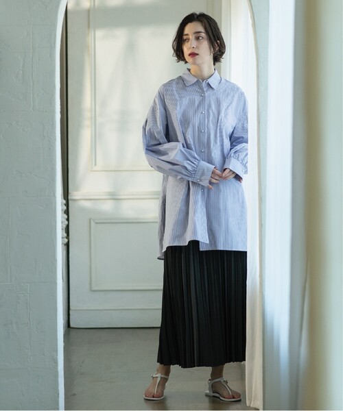 OPAQUE.CLIP（オペークドットクリップ）の「◆シャンブレープリーツスカート【洗濯機洗い可】（スカート・レディース・ライトベージュ/オフホワイト/チャコールグレー/ライトグレー・38/40/42）」の15枚目の写真