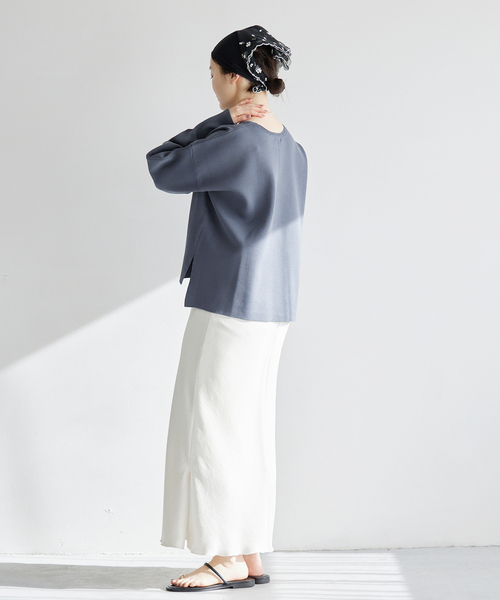 IENA ファインコットンスムースプルオーバー ファインコットンスムースプルオーバー（ニット/セーター