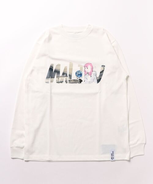 MALIBU SHIRTS(マリブシャツ)の「STANDARD L/S TEE BSW Logo(Tシャツ/カットソー・メンズ・ホワイト/ブラック・L/S/M)」の1枚目の写真