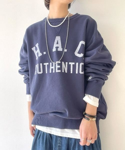 Right-on（ライトオン）の「【Hollywood athletic co】ヴィンテージクルースウェット（スウェット・メンズ・ネイビー/ブラック/ホワイト・M/L/XL）」の3枚目の写真