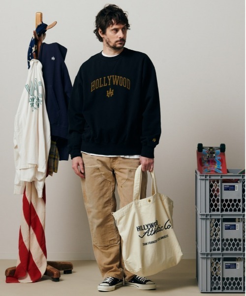Right-on（ライトオン）の「【Hollywood athletic co】ヴィンテージクルースウェット（スウェット・メンズ・ネイビー/ブラック/ホワイト・M/L/XL）」の8枚目の写真