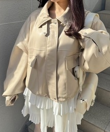 OLIVE des OLIVE | ショート丈合皮ブルゾン　1041070070(ブルゾン)