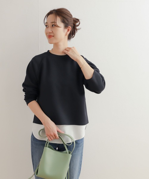 tシャツ Tシャツ ダンボールニットドッキングレイヤードプルオーバー