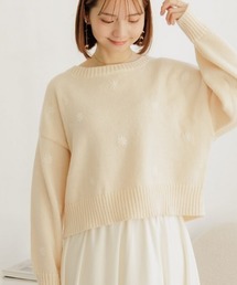 flower | エアリーエンブロイダリーニット(ニット/セーター)