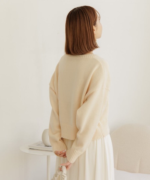 flower(フラワー)の「エアリーエンブロイダリーニット(ニット/セーター・レディース・ピンク/アイボリー・FREE)」の5枚目の写真